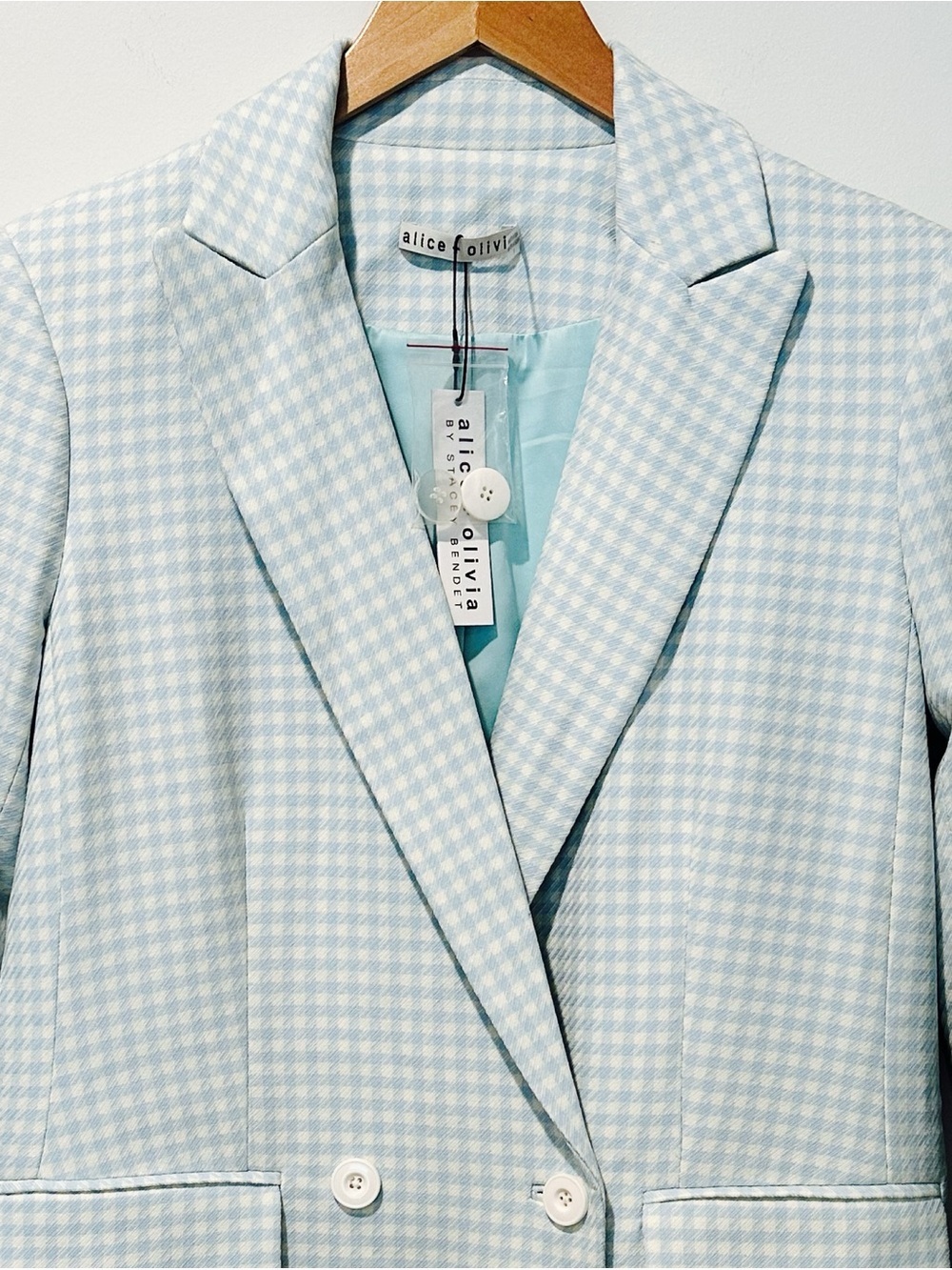 Alice + Olivia "Justin" longline blazer the houndstooth print - Picture 3 of 16